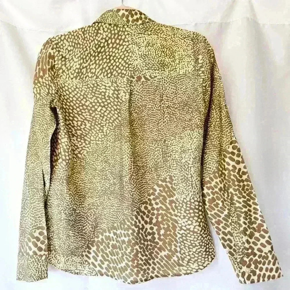 ✨Like New✨ Express Animal Print Slim Fit Portofino, Tan/White, Size S - Picture 3 of 9